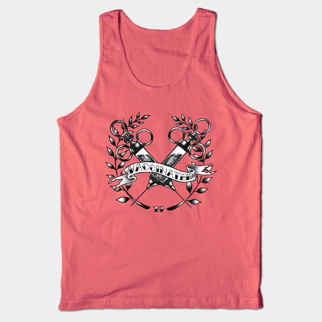 VACCINATED - Traditional Tattoo Design Tank Top by SalemKittie